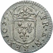 Liard with cross of the Order of the Holy Spirit - Louis XIV, France, 1655 reverse image