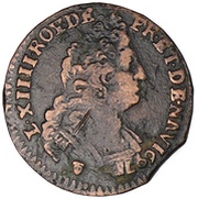 Liard of France with old bust - Louis XIV obverse image