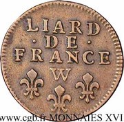 Liard of France with bare bust - Louis XIV, France, 1713-1715 reverse image