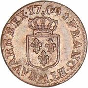 1 Liard - Louis XV, France, 1767-1774 reverse image