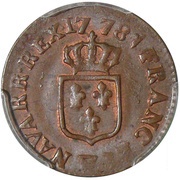 1 Liard - Louis XVI, France, 1777-1792 reverse image
