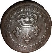4 Deniers - Louis XIV Strasbourg, France, 1696-1708 reverse image