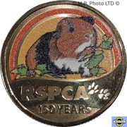 1 Dollar - Elizabeth II 6th Portrait - 150 Years of the RSPCA - Guinea Pig, Australia, 2021 reverse image