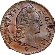 ½ Sol - Louis XV 2nd portrait obverse image