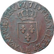 ½ Sol - Louis XV 3rd portrait, France, 1768-1774 reverse image