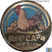 1 Dollar - Elizabeth II 6th Portrait - 150 Years of the RSPCA - Chicken, Australia, 2021 reverse image