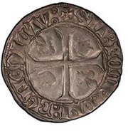 Blanc with sided lilies - Charles VII, France, 1429 reverse image