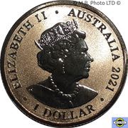 1 Dollar - Elizabeth II 6th Portrait - 150 Years of the RSPCA - Lizard obverse image