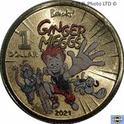 1 Dollar - Elizabeth II 6th Portrait - Centenary of Ginger Meggs, Australia, 2021 reverse image