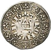 Gros tournois - Philippe IV elongated O, France, 1298 reverse image