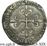 Gros - Charles VII, France, 1455 reverse image