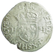 Douzain with two H - Henry III 1st type obverse image