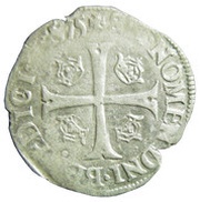 Douzain with two H - Henry III 1st type, France, 1575-1593 reverse image