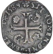 Douzain au dauphiné deuxieme type henri 3, France, 1589 reverse image