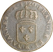 1 Sol - Louis XV, France, 1719-1734 reverse image