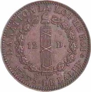 12 deniers Pièce d'essai 12 deniers au faisceau obverse image