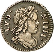 1⁄48 Ecu with draped bust - Louis XIV obverse image