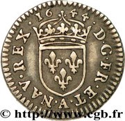 1⁄48 Ecu with draped bust - Louis XIV, France, 1644 reverse image