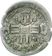 Quinzain - Louis XIV overstrike on Quinzain of Louis XIII obverse image