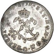 1⁄60 Ecu - Louis XV Sou Marque/Double Sol, France, 1738-1764 reverse image