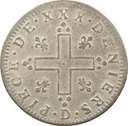 30 Deniers - Louis XIV, France, 1709-1713 reverse image