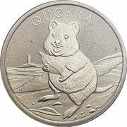 1 Dollar - Elizabeth II 6th Portrait - Quokka, Australia, 2021 reverse image
