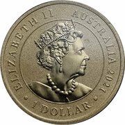1 Dollar - Elizabeth II 6th Portrait - Dreaming Down Under; Dingo obverse image