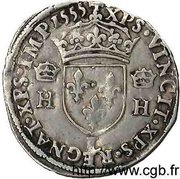 ½ Teston - Henry II, France, 1554-1559 reverse image