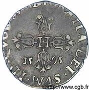 ¼ franc du Béarn - Henri IV, France, 1595-1596 reverse image