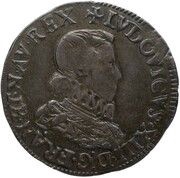 ¼ Franc, buste nu avec fraise - Louis XIII obverse image