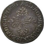 ¼ Franc, buste nu avec fraise - Louis XIII, France, 1615-1618 reverse image