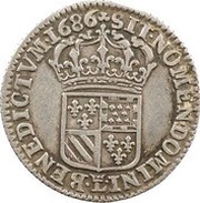 1⁄16 Ecu of Flanders - Louis XIV, France, 1686-1688 reverse image