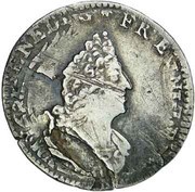 1⁄16 Ecu of Flanders with insignia - Louis XIV pointy schield obverse image