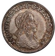 1⁄12 Écu, 2èmer poinçon de Warin, buste drapé et cuirassé - Louis XIII obverse image