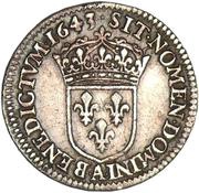1⁄12 Ecu with short wick - Louis XIV, France, 1643-1653 reverse image
