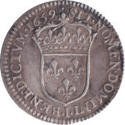 1⁄12 Ecu with long wick - Louis XIV, France, 1646-1663 reverse image