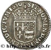 1⁄12 écu de Béarn à la mèche longue - Louis XIV, France, 1650-1661 reverse image