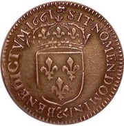 1⁄12 Ecu with juvenile bust - Louis XIV, France, 1658-1673 reverse image