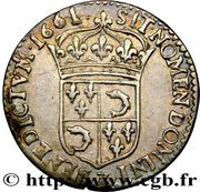 1⁄12 Ecu of Dauphiné with juvenile bust - Louis XIV, France, 1660-1662 reverse image
