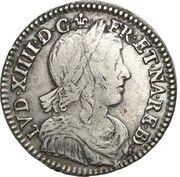 1⁄12 écu de Béarn à la mèche longue, buste hybride - Louis XIV obverse image