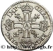 1⁄12 Ecu with 8 Ls - Louis XIV 1st type, France, 1691 reverse image