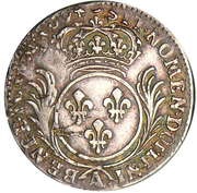1⁄12 Ecu with palm branches - Louis XIV, France, 1694-1699 reverse image