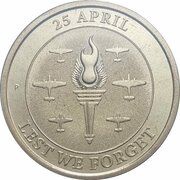 1 Dollar - Elizabeth II 6th Portrait - Lest We Forget - RAAF 100 Years, Australia, 2021 reverse image