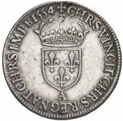 Teston - Henri II, France, 1554-1558 reverse image