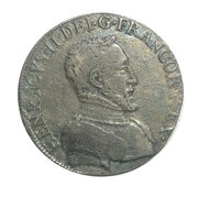 Teston with bare head - Henry II Type 1 obverse image