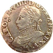 Teston - Henry III in the name of Charles IX 10th type obverse image
