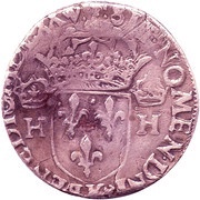 Teston - Henry III 1st type, France, 1575 reverse image