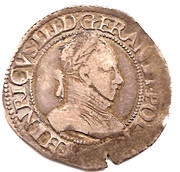 ½ Franc with goffered collar - Henri III obverse image