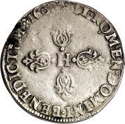 ½ Franc - Henri IV, France, 1589-1610 reverse image