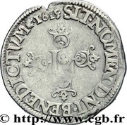 ½ Franc - Louis XIII, France, 1614-1615 reverse image